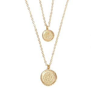 Double Gold Coin Necklace